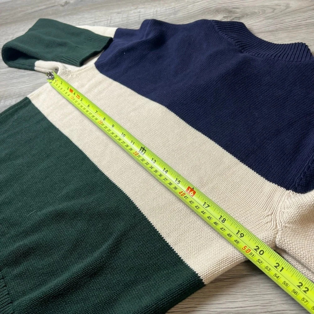 Gap Quarter Sweater Boy XXL 14-16 Husky Blue Green‎ Colorblock Cotton Pullover